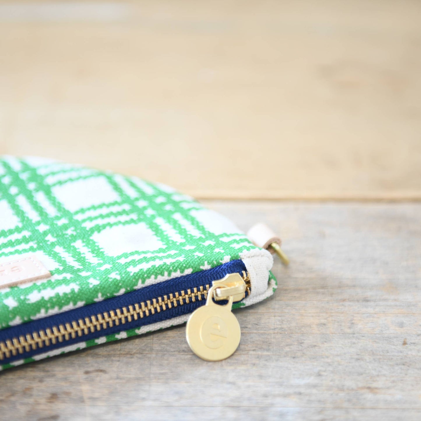 Green Plaid Half Moon Clutch