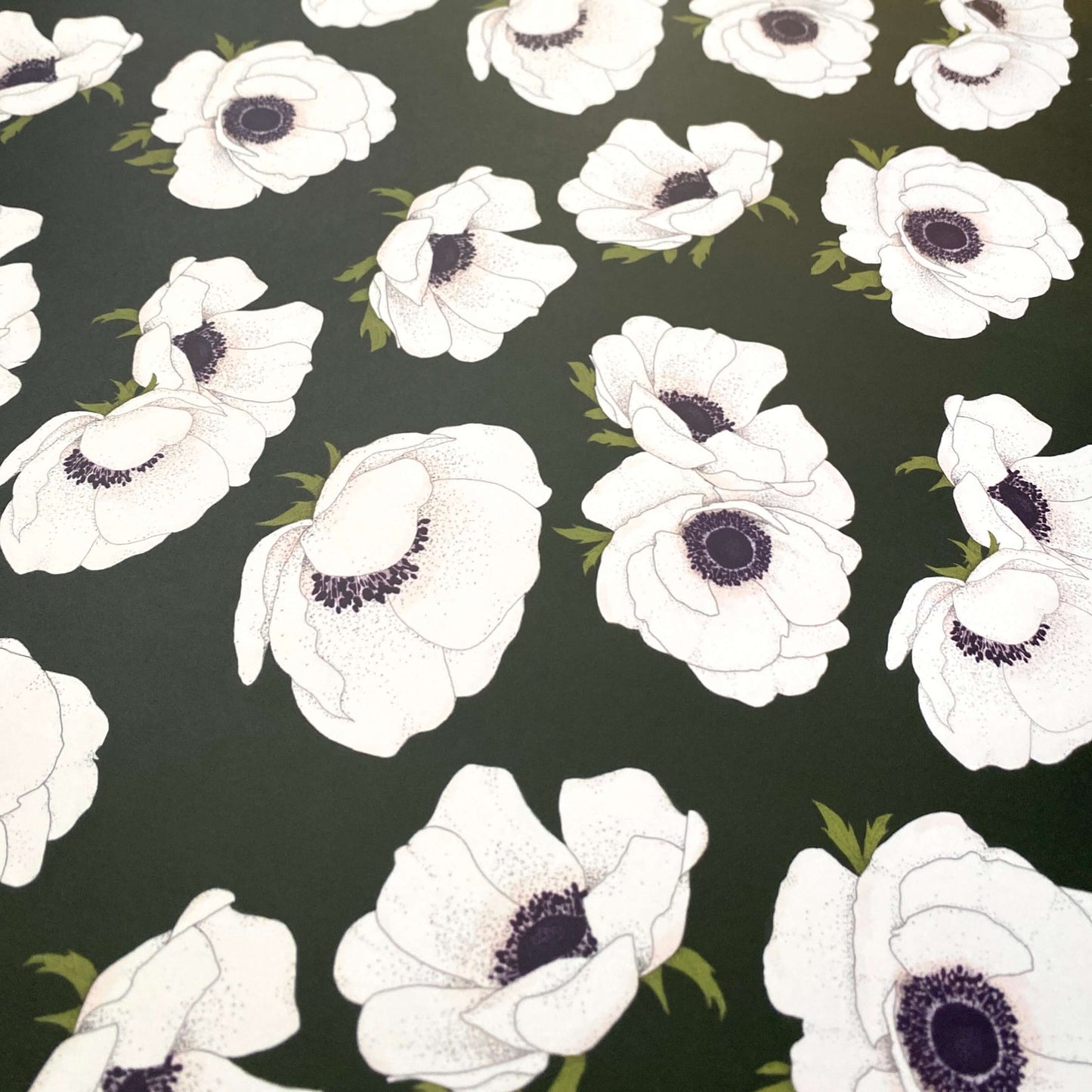 White Anemone Wrapping Paper