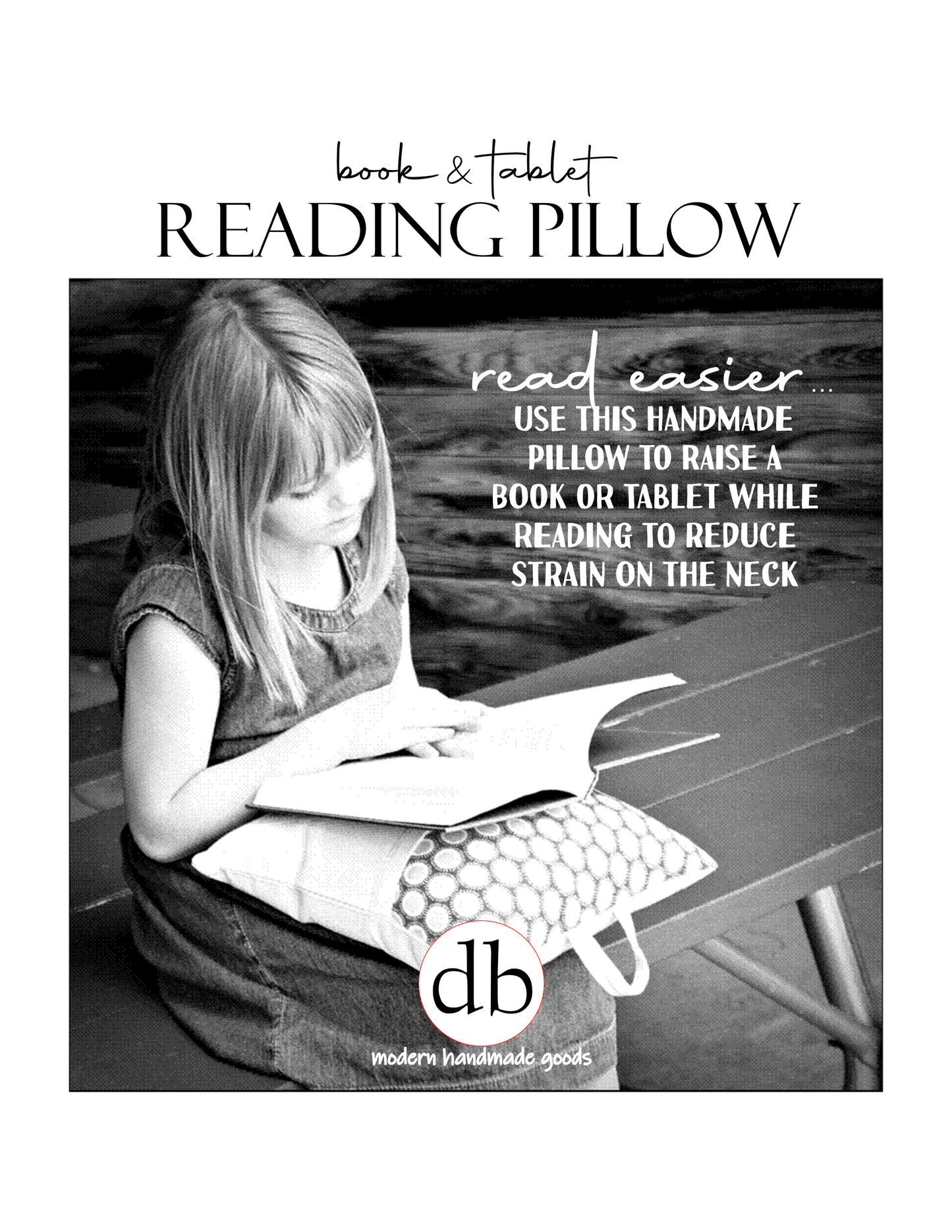 Navy Floral Reading Pillow