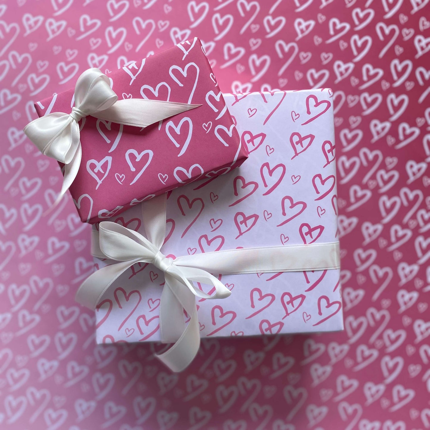 Pink Hearts Wrapping Paper