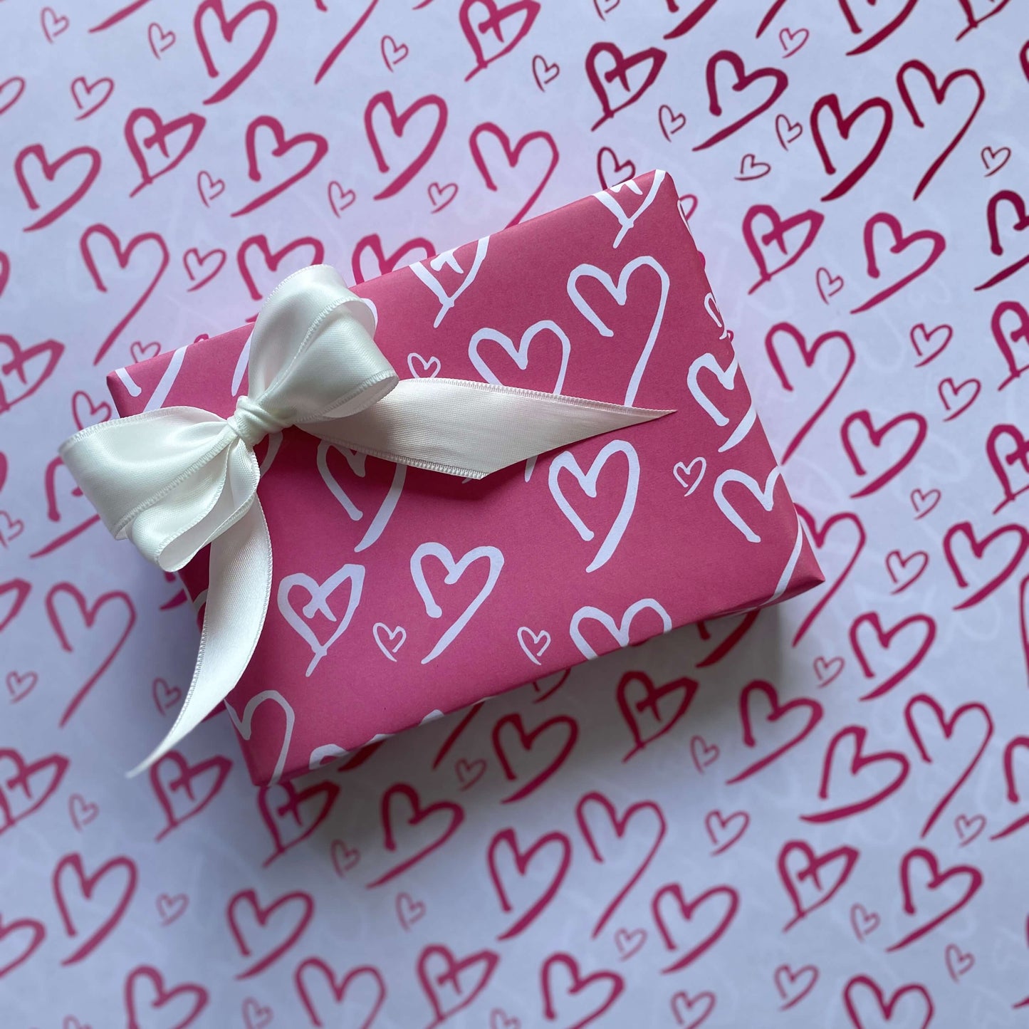 Pink Hearts Wrapping Paper