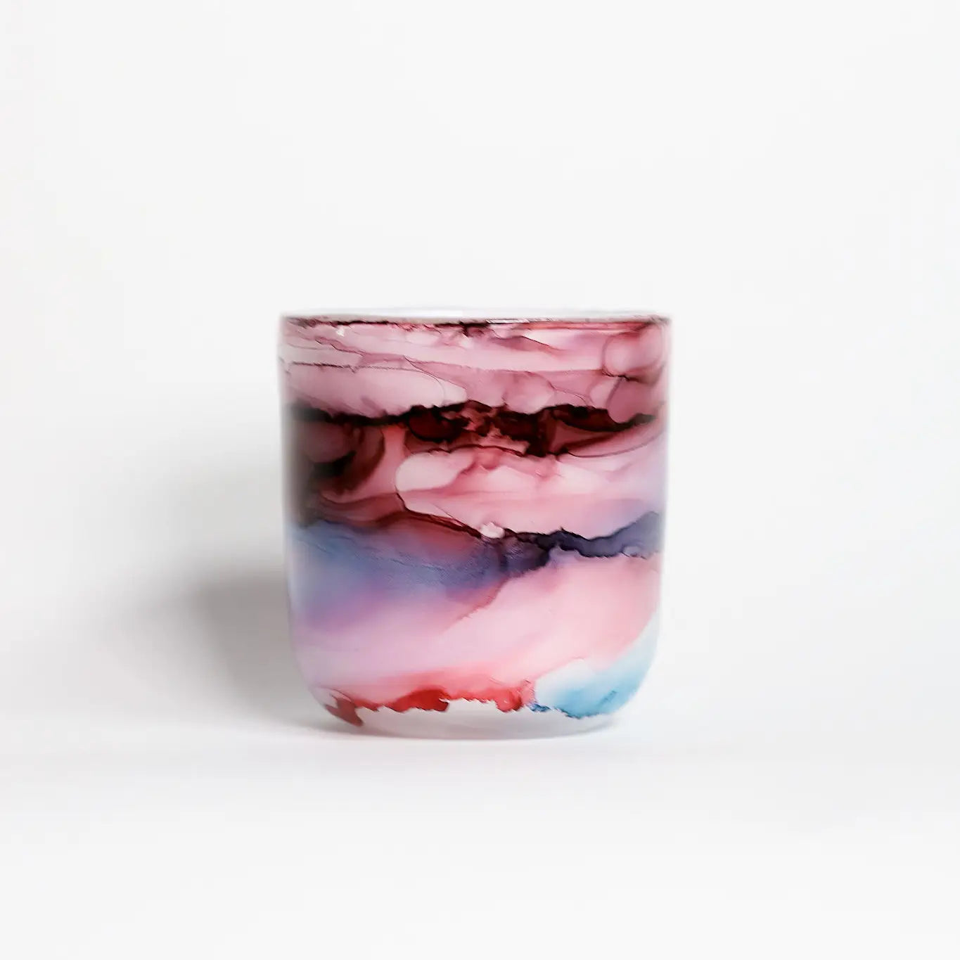 Deep Pink Glass Scented Candle Holder (without candle)