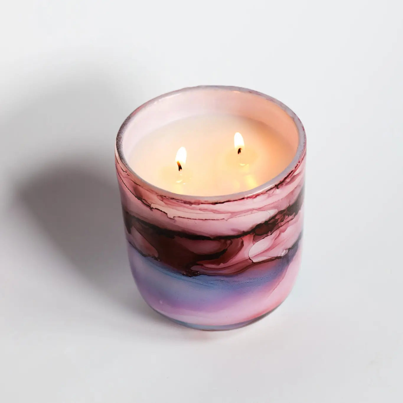 Deep Pink Glass Scented Candle Holder (without candle)