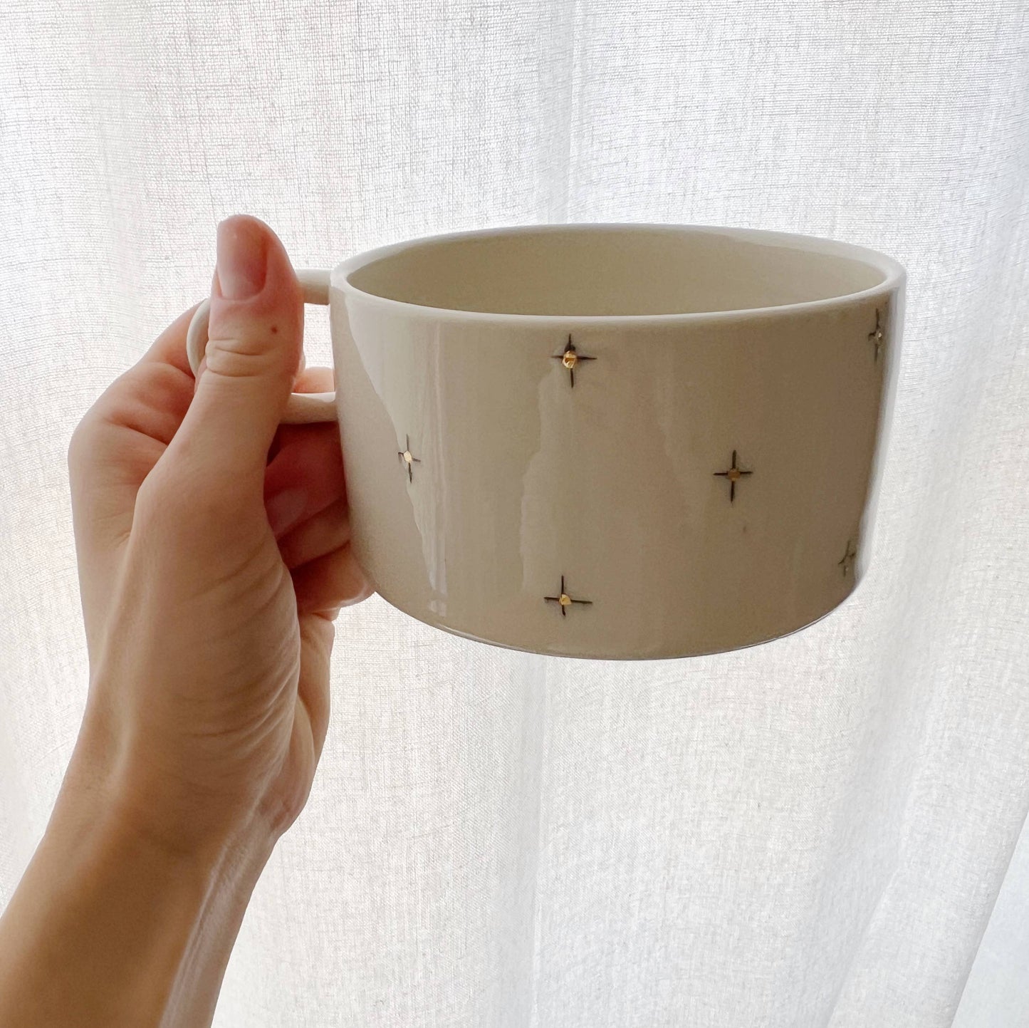 Porcelain Mug with Gold Crosses