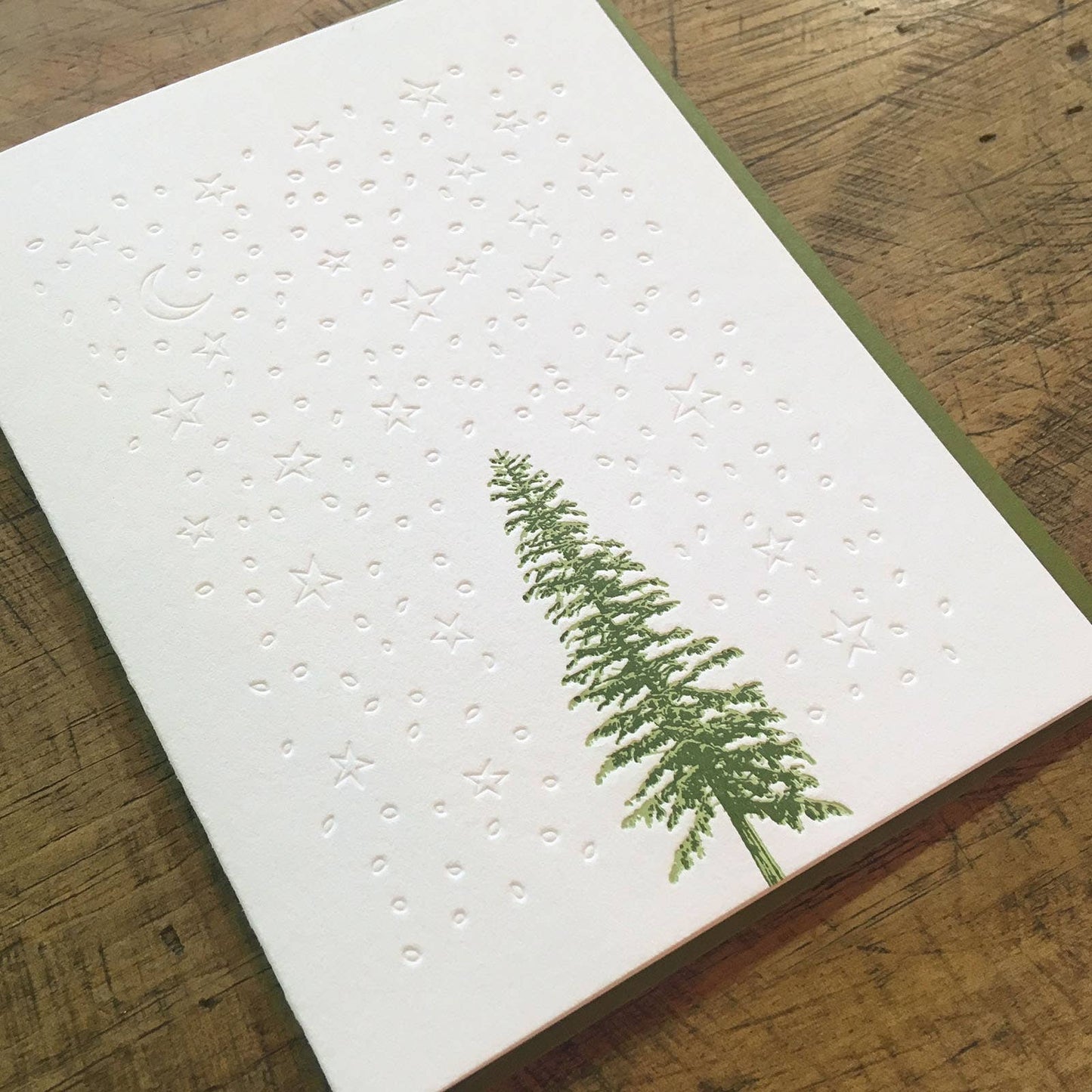 Handcrafted Embossed Tree and Starry Night Notecards - Set of 6