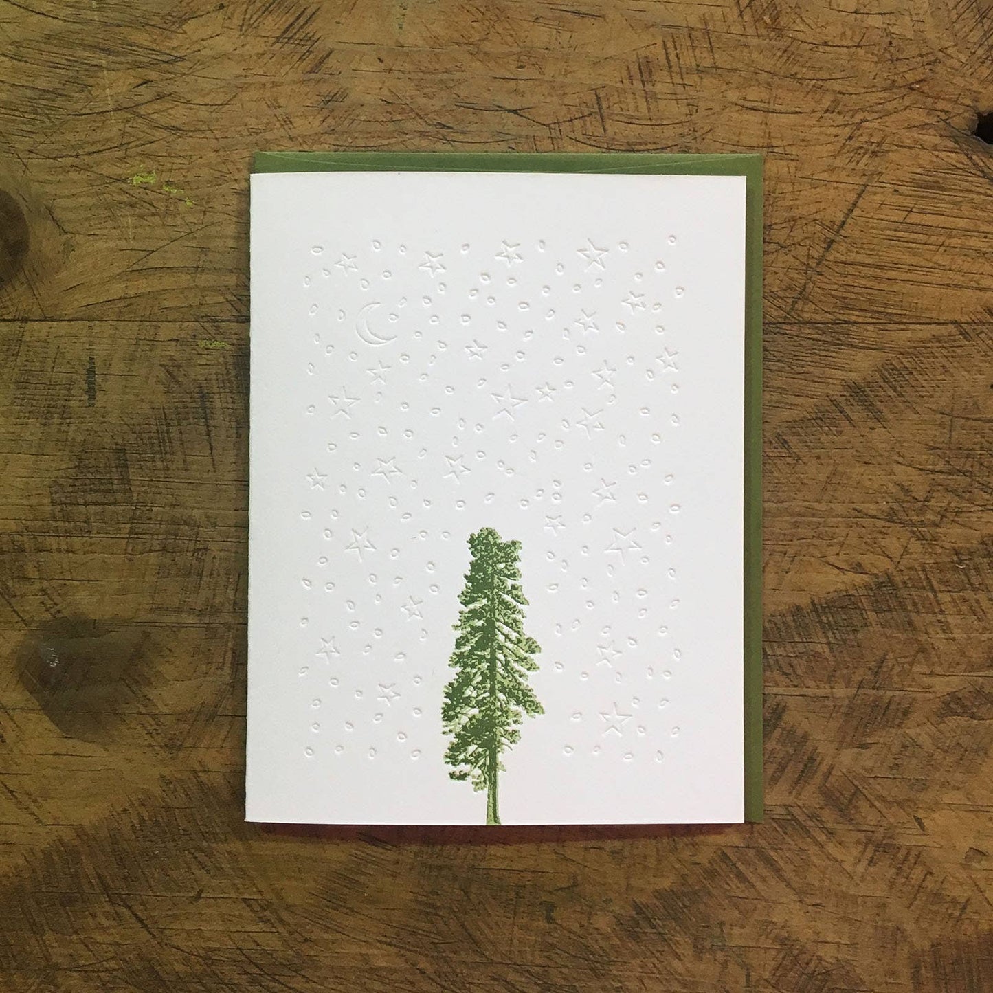 Handcrafted Embossed Tree and Starry Night Notecards - Set of 6