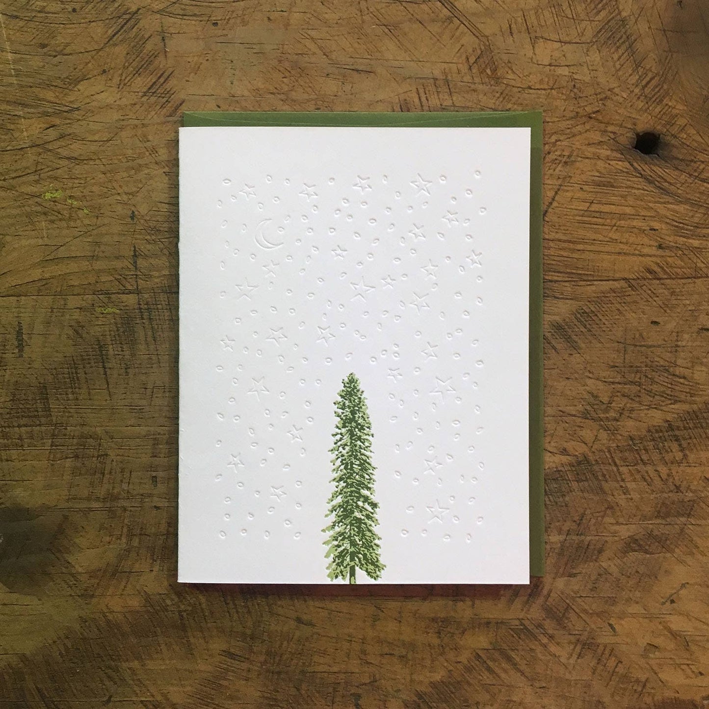 Handcrafted Embossed Tree and Starry Night Notecards - Set of 6