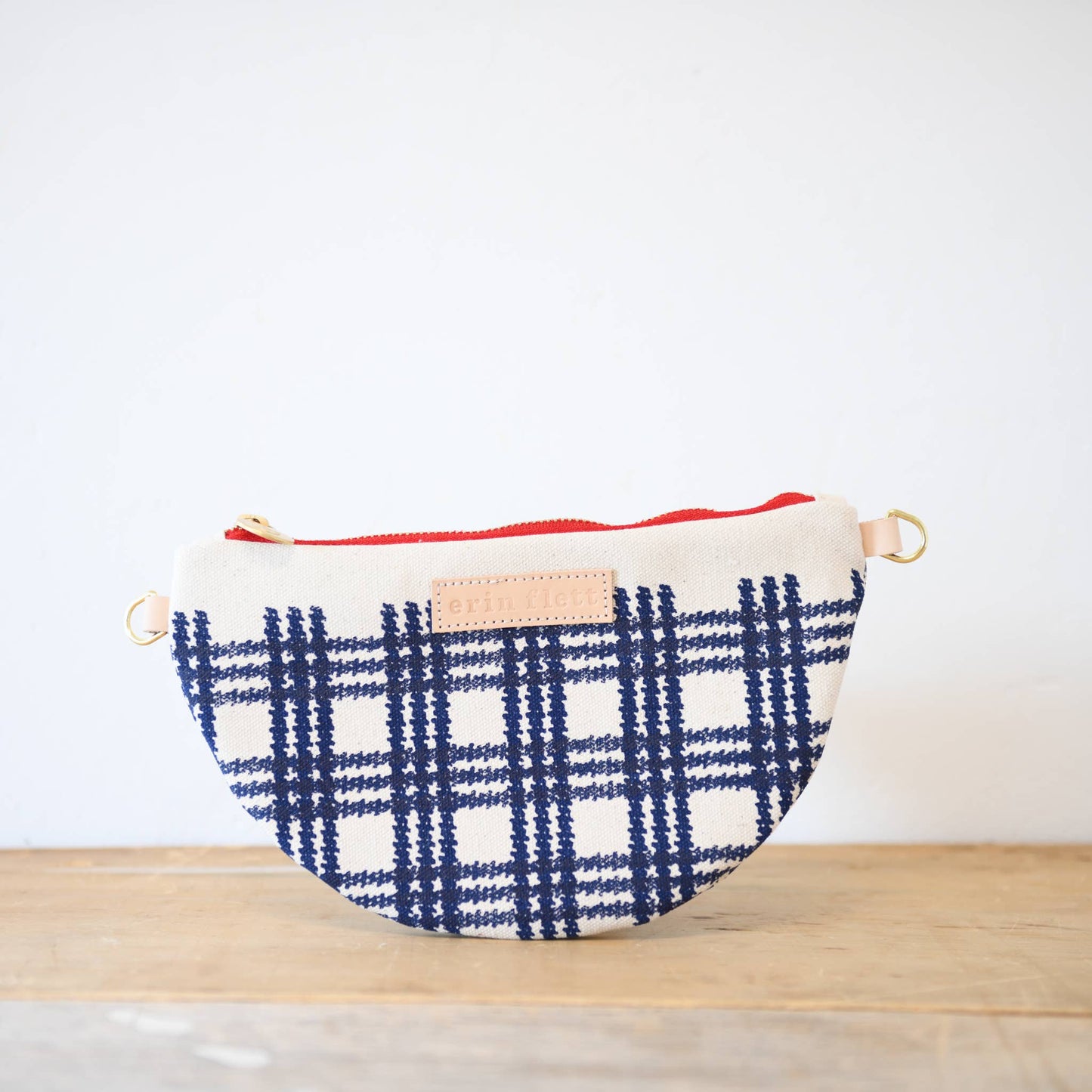 Plaid Half Moon Clutch