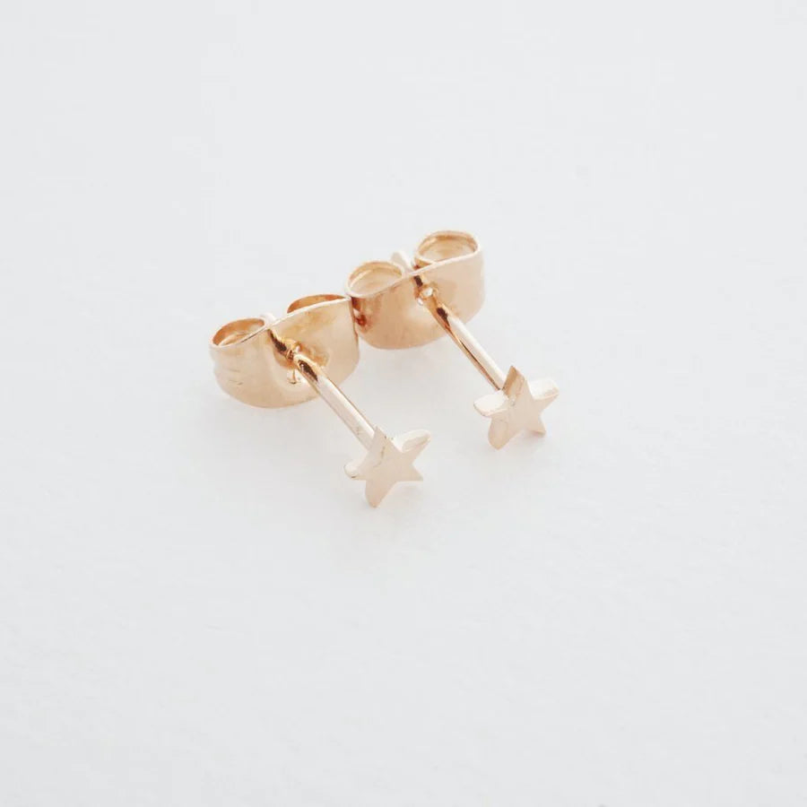 Star Rose Gold Stud Earrings