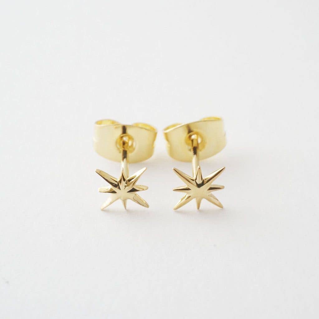 Starburst Gold Stud Earrings