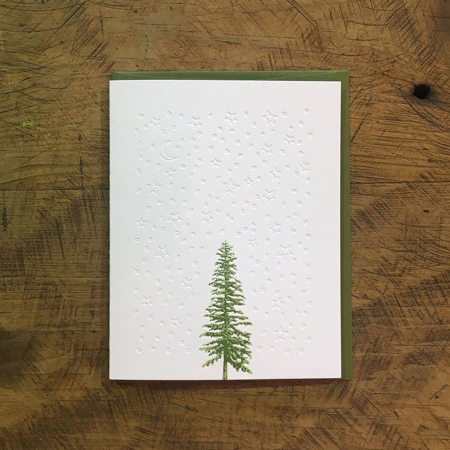 Handcrafted Embossed Tree and Starry Night Notecards - Set of 6