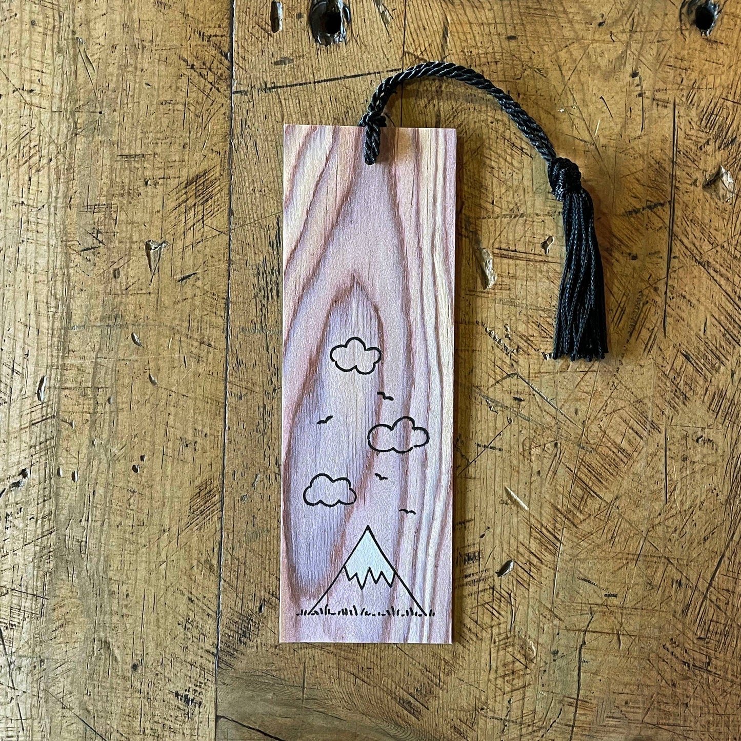 Handcrafted Snowcapped Mountain Bookmark