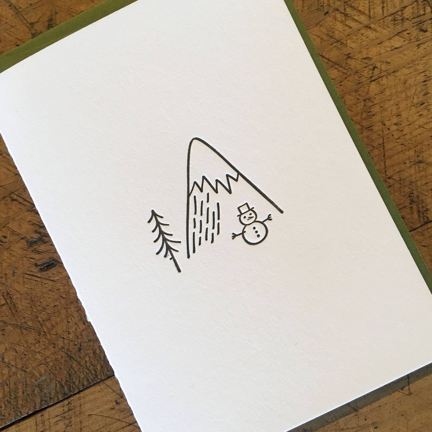 Handcrafted Letterpress Snowman Notecards - Set of 6