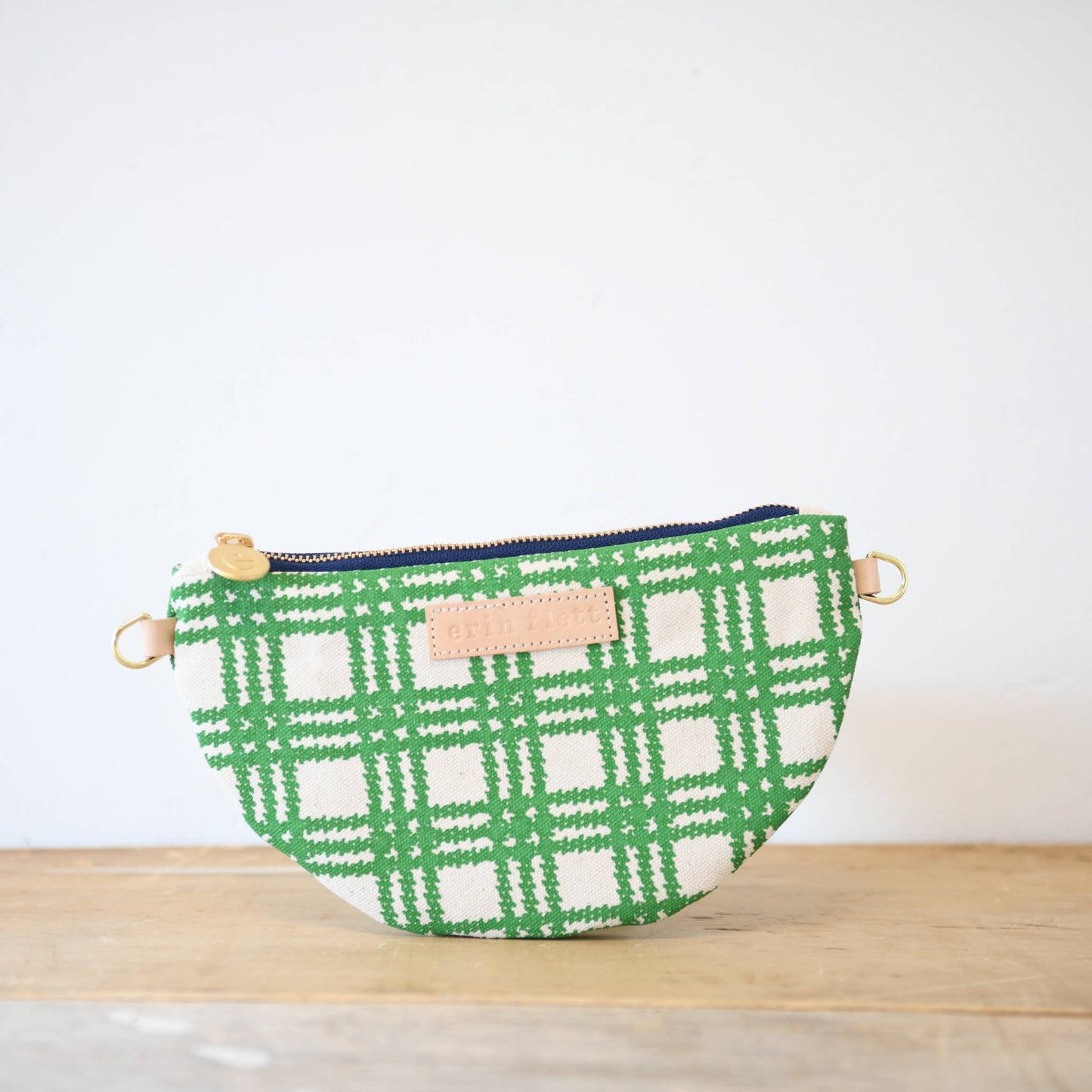 Plaid Half Moon Clutch