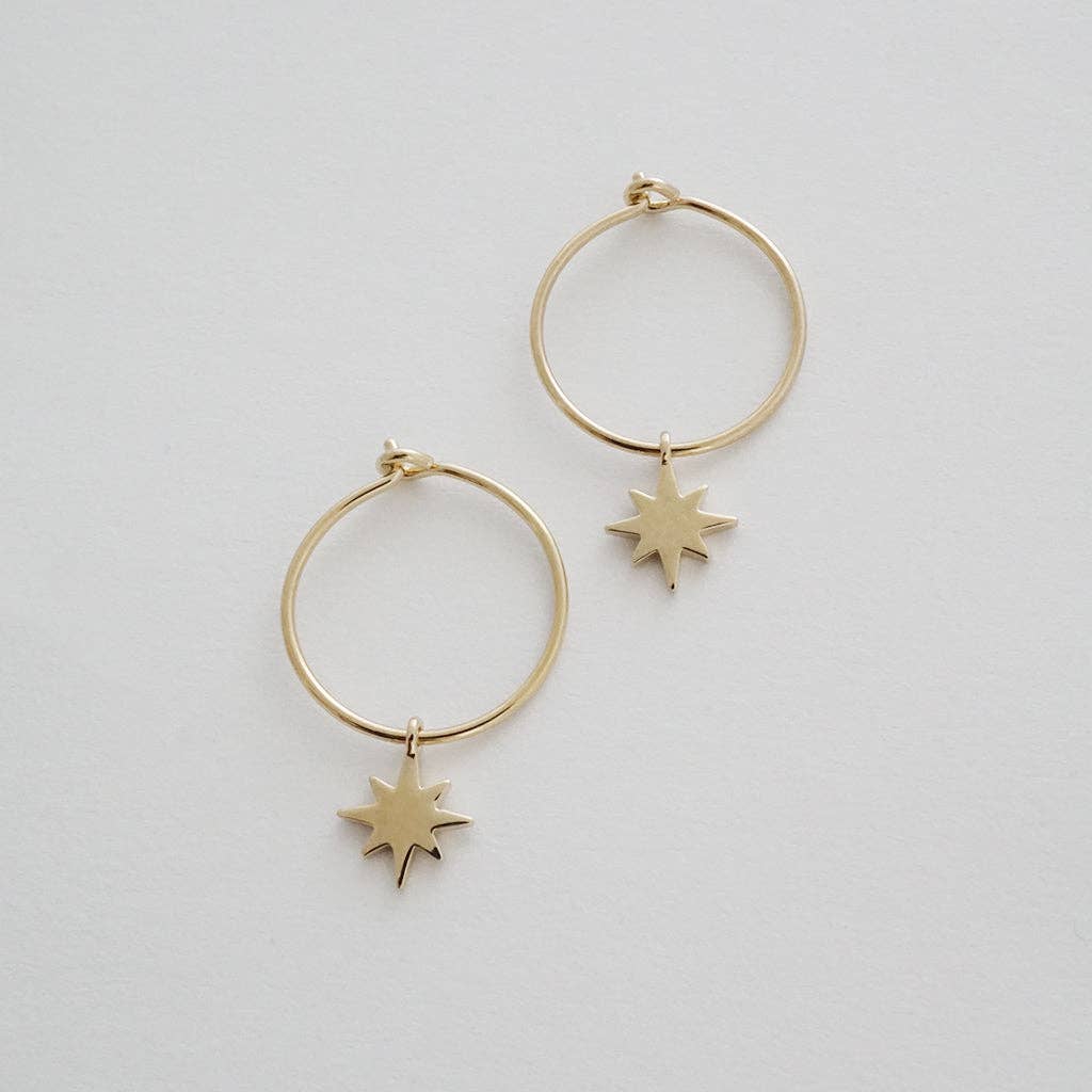 Starburst Gold Hoop Earrings