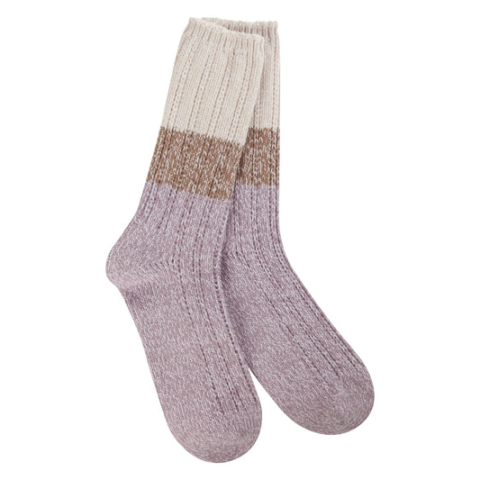 Color Block Pointelle-Knit Crew Sock