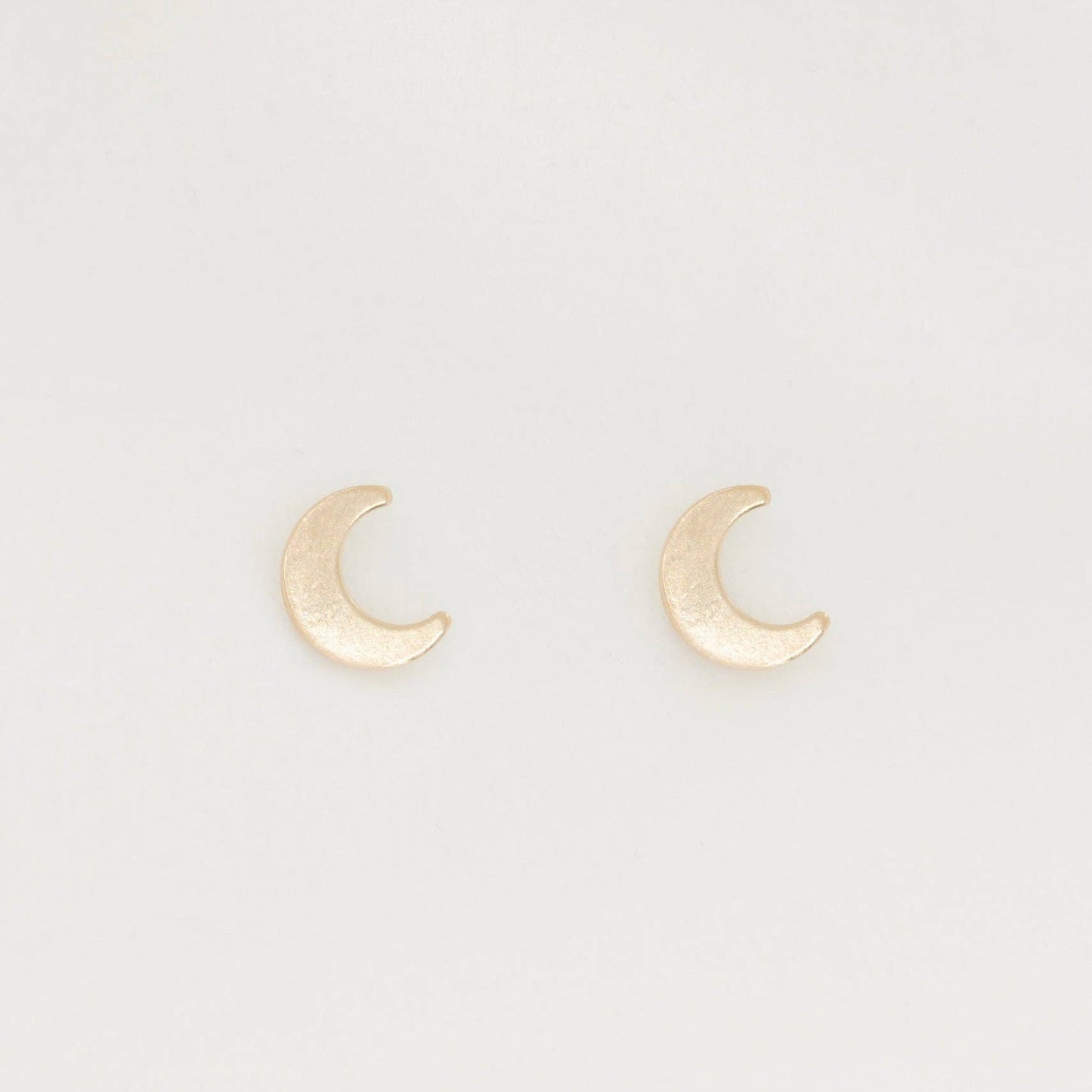 Gold Cresent Moon Studs