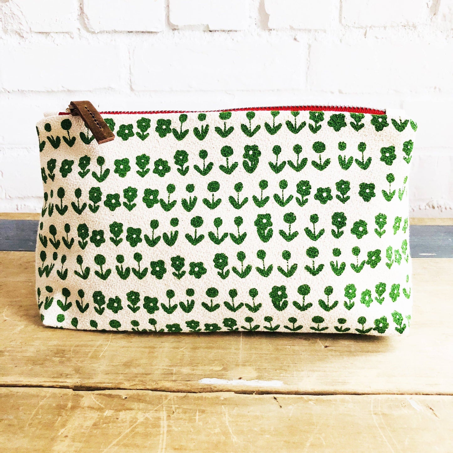 Green Scandi Makeup Bag or Clutch