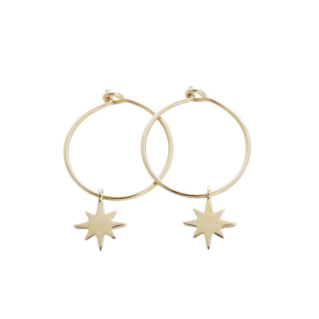 Starburst Gold Hoop Earrings