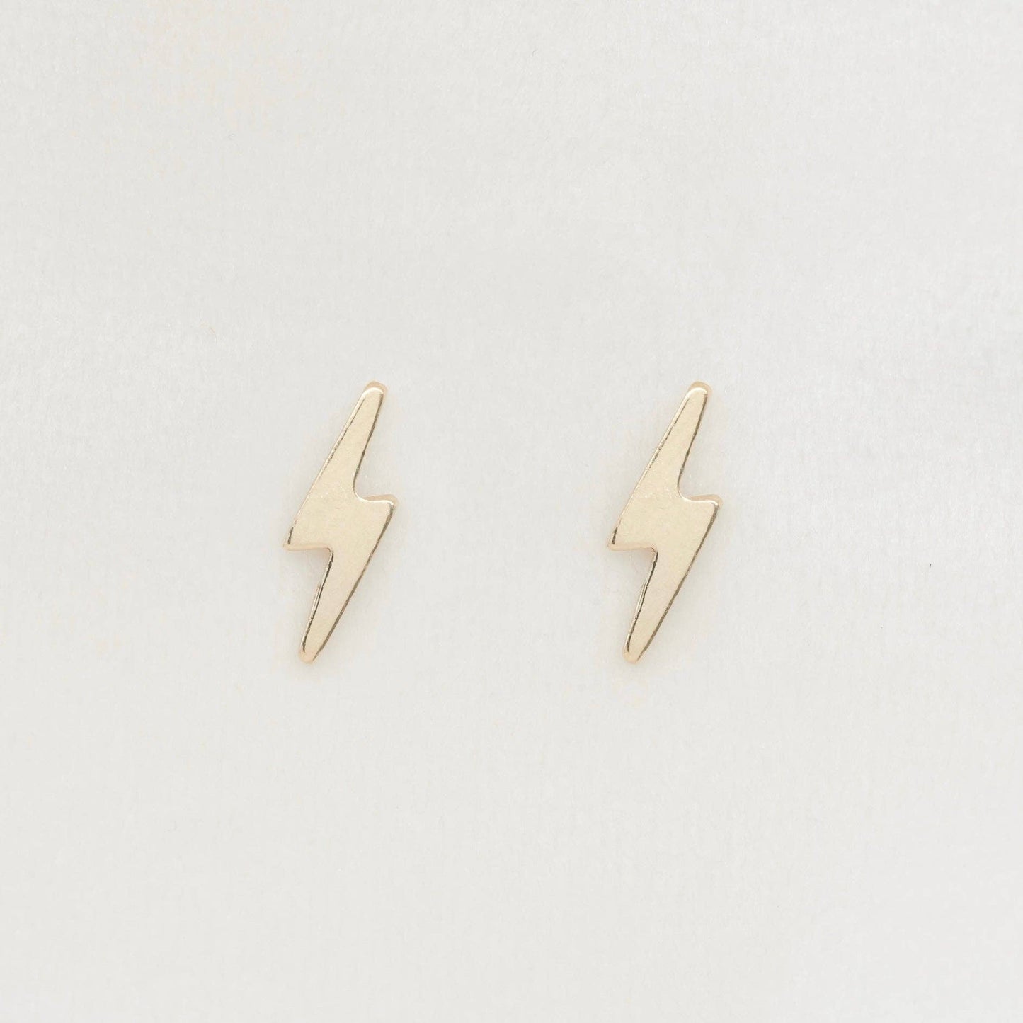 Gold Lightning Bolt Studs